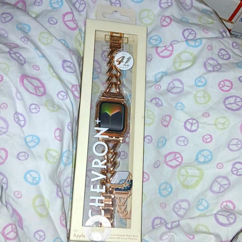 Chevron Rose gold Apple watch bracelet watch band
